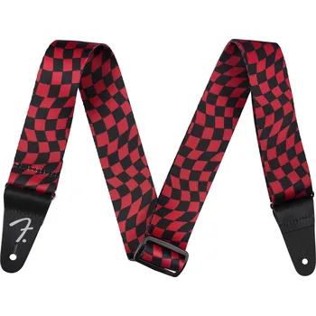 Příslušenství pro strunný nástroj Fender Wavy Checkerboard Polyester Strap Red + prodloužená záruka 3 roky