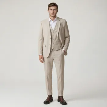 Pánské kalhoty Reserved - Oblekové kalhoty s puky - béžová - 841HO-08M - 841HO-08M-48