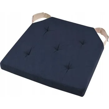 Polštář Polštář na židli DUO 38x38 tmavě modrý bavlna sedák se suchým zipem