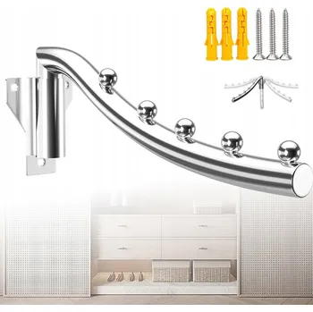 Věšák VĚŠÁK FAJKA NA ZEĎ 7 HÁČKŮ 40cm PEVNÝ DO KOUPELNY KUCHYNĚ