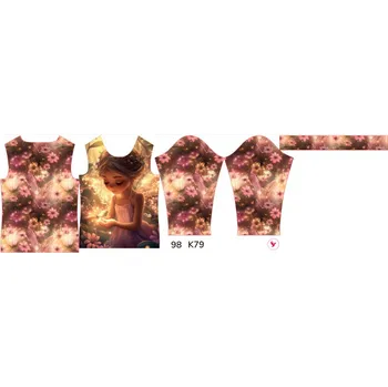 Panel na dětské funkční tričko s dlouhým rukávem 98 víla září