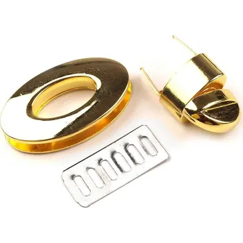 Zapínání na kabelku 23x37 mm otočné, barva 2 zlatá klasik