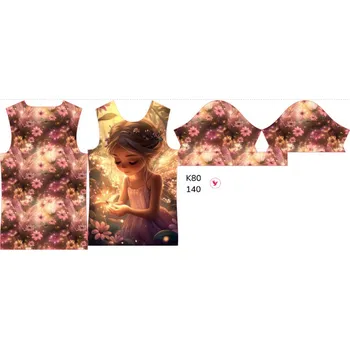 Panel na dětské funkční tričko s krátkým rukávem 140 víla září