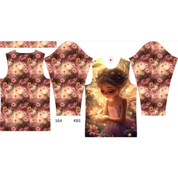 Panel na dětské termo tričko s dlouhým rukávem 164 víla září