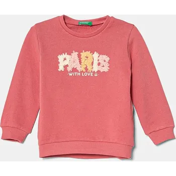 Chlapecká mikina Dětská bavlněná mikina United Colors of Benetton 3J68G10J0.P.Seasonal růžová 38X, vel. 82