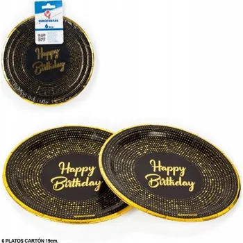 Talíř Elegantní papírové talířky na narozeniny, 18 cm