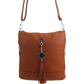 Kabelka BELLA BELLY Malá crossbody dámská kabelka s přívěskem 1994-BB hnědá