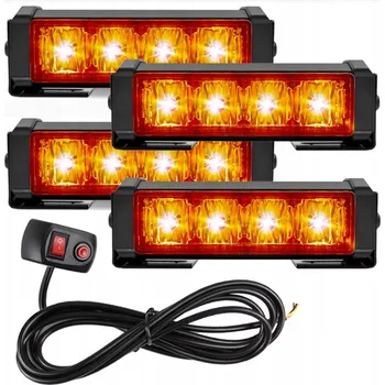 Maják VÝSTRAŽNÝ MAJÁK LED ORANŽOVÝ 12V/24V 9 REŽIMŮ PAMĚŤ VODĚODOLNÝ