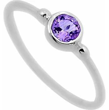 Prsten Ametyst broušený prsten stříbro Ag 925 49424 54 mm (US 7), 1,1 g