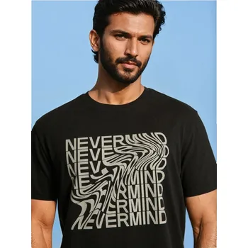 Sinsay - Tričko s potiskem - černá - 575EY-99X - 575EY-99X-3XL