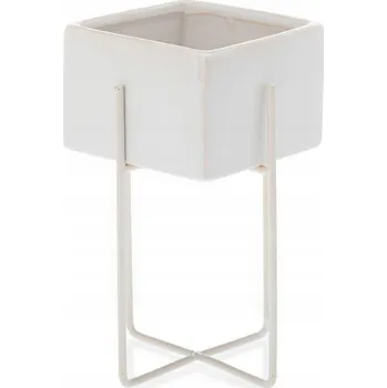 Květináč Keramický Květináč bílý HowHomely 12 cm x 12 x 21 cm