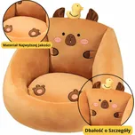 LeanToys Plyšové křeslo pro děti Kapybara s kachnou hnědé 50x45cm
