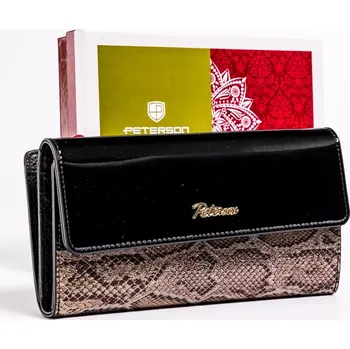 Peněženka Peterson Dámská kožená peněženka PTN BS-415 Black v krabičce RFID