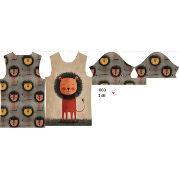 Panel na dětské funkční tričko s krátkým rukávem 146 šťastný lvíček