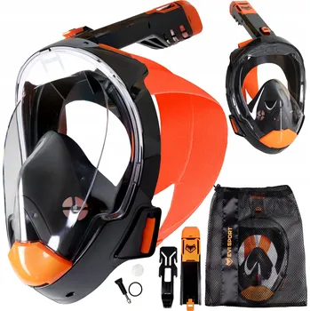 Potápěčské vybavení Potápěčské Brýle EVI OceanView Plus celoobličejová černá s trubičkou L/XL