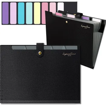 Papír pro tiskárny Camerazar Složka A4, organizér na dokumenty, aktovka, 5 přihrádek, černá