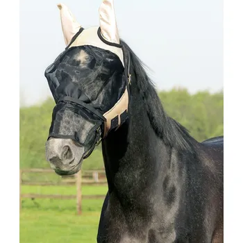 Koňská maska proti hmyzu QHP Maska proti hmyzu QHP, s ochranou uší a nozder, beige COB