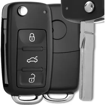 Camerazar Pouzdro dálkového ovladače s klíčem 3 tlačítka pro VW Golf VI Touran Polo Caddy