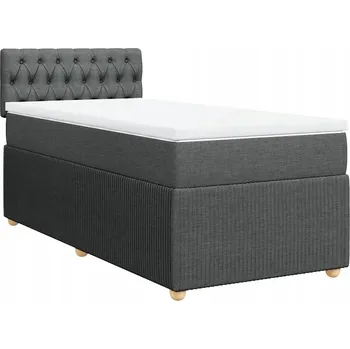 Postel Kontinentální postel tmavě šedá 200 x 100 x 100,5 cm s matrací 100 x 200