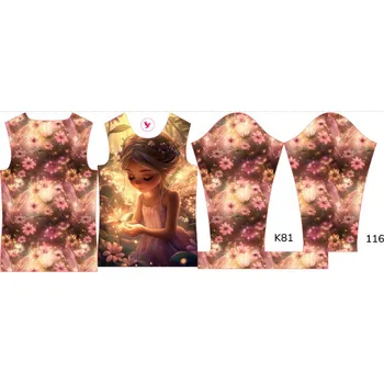 Panel na dětské termo tričko s dlouhým rukávem 116 víla září