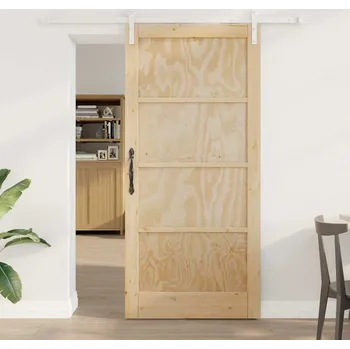 Interiérové dveře vidaXL Posuvné dveře Hnědá 93 x 202 cm Masivní borové dřevo [3333234]