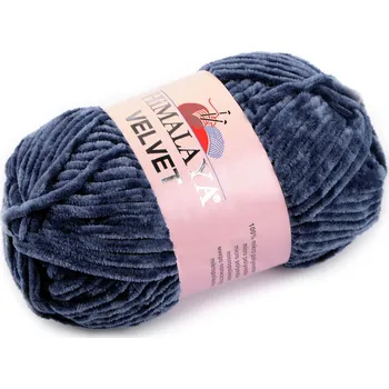 Pletací žinylková příze Velvet 100 g, barva 13 (90021) modrá delta