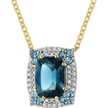 Náhrdelník Zlatý náhrdelník s brilianty a topazem London Blue - ryzost 585 - 234.103