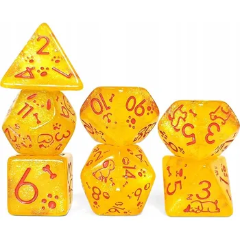 Příslušenství k deskovým hrám PLUTO SADA 7 AKRYLOVÝCH KOSTEK RPG