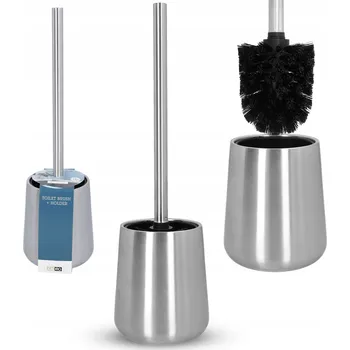 Stříbrná WC štětka s držákem, sada do koupelny na toaletu