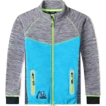 Chlapecká mikina CHLAPECKÁ MIKINA NA ZIP FLEESOVÁ Barva: Šedá / tyrkys, Velikost: 116