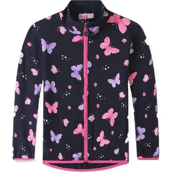Dívčí mikina DÍVČÍ MIKINA NA ZIP MOTÝLI POHODLNÁ Barva: Tmavě modrá, Velikost: 98