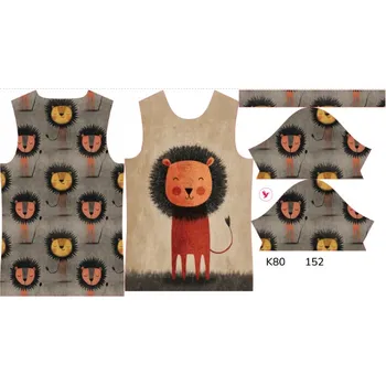 Panel na dětské funkční tričko s krátkým rukávem 152 šťastný lvíček