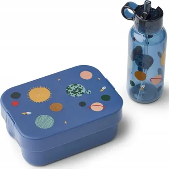 Svačinový box Obědový set Liewood Chelsey: box na svačinu + láhev, modrá