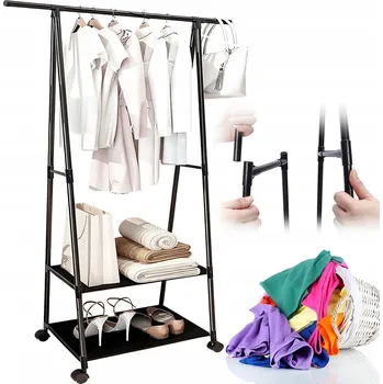 Věšák Stojací věšák kovový Bedee černý