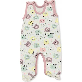 Kojenecký overall OVERAL na spaní ROZEPÍNACÍ 74 PYŽAMO pro HOLČIČKU OVERAL MEDVÍDEK RŮŽOVÝ