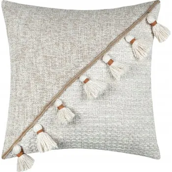 Polštář Polštář dekorativní ZIANA 45x45 s třásněmi béžový glamour etno boho