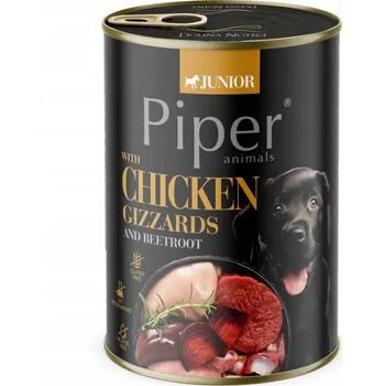 Krmivo pro psa Dolina Noteci VLHKÉ KRMIVO PIPER JUNIOR S KUŘECÍMI ŽALUDKY A ŘEPOU 400G