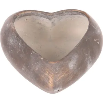 Obal na květináč Obal na květiny - srdce, beton, antracitově šedý Barva: šedá