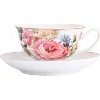 Šálek na kávu 220 ml čaje s podšálkem Altom Design Krémová růže