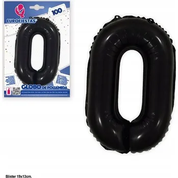 Balónek Ouda Party - 100cm černý fólie balónek ve tvaru číslice '0'