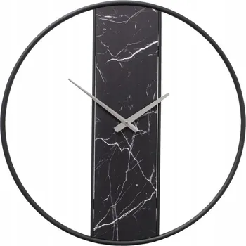 Hodiny Nástěnné hodiny kovové černé minimalistické SIYAH Ø 62 cm na baterie