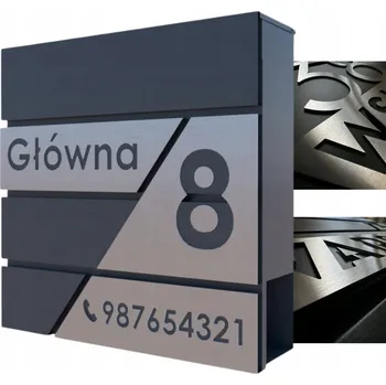 Poštovní schránka VELKÁ POŠTOVNÍ SCHRÁNKA S ČÍSLEM POPISNÝM (štítek NEREZOVÁ OCEL (laser)
