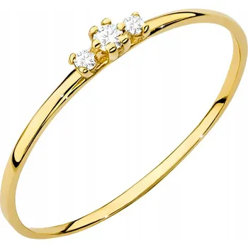 Prsten ZLATÝ PRSTÝNEK Snubní prsten 585 14k se ZIRKONY vel. 20