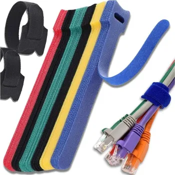 Stahovací páska Camerazar Stahovací páska na suchý zip pro upevnění vodičů, sada 100 kusů, barevná, 12x150mm