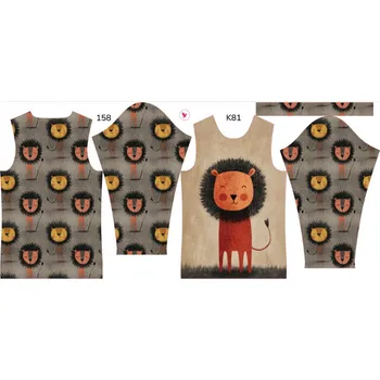 Panel na dětské termo tričko s dlouhým rukávem 158 šťastný lvíček