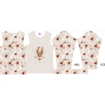 Panel na dětské termo tričko s dlouhým rukávem 122 květinová víla