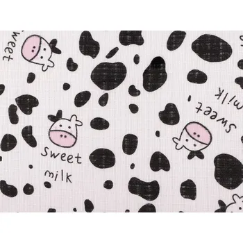 Bavlněná plenkovina / mušelín kravička, barva (322T) bílá