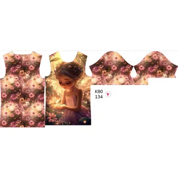 Panel na dětské funkční tričko s krátkým rukávem 134 víla září