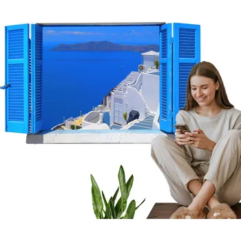 Samolepící dekorace Dekorace na zeď Samolepka Samolepící XL Okno 130x79 Mořské pobřeží