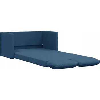 Pohovka Rozkládací pohovka futon 2v1 modrá, 112 x 60 x 55 cm, kovový rám